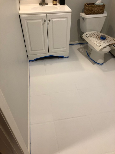 finished painted floor tile