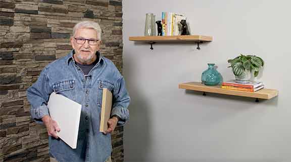 Industrial style floating shelf