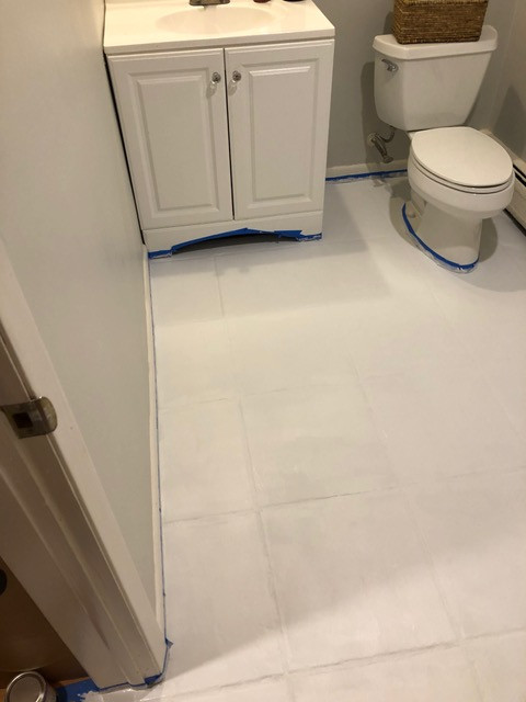 finished painted floor tile