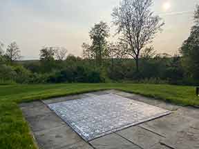 Stenciled concrete patio